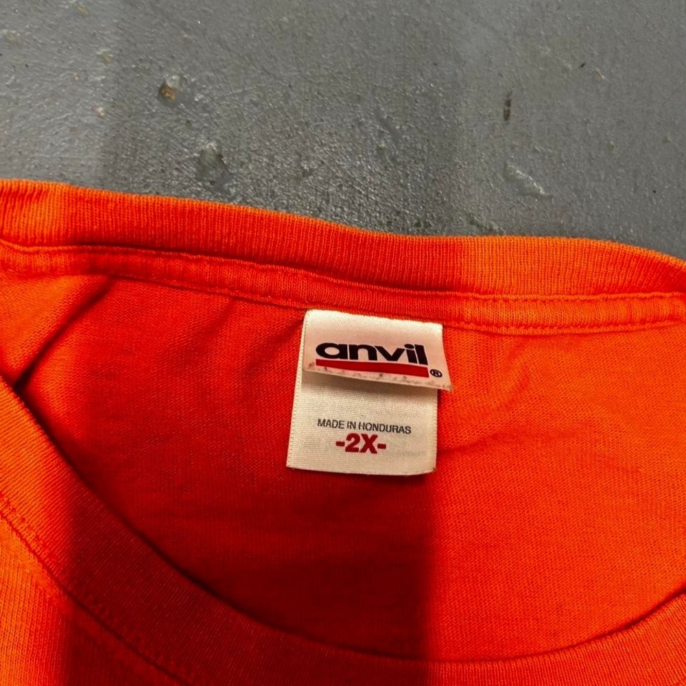 Vintage 2000s orange fishing "reel legends" double sided graphic pocket tshirt - Picture 3 of 5